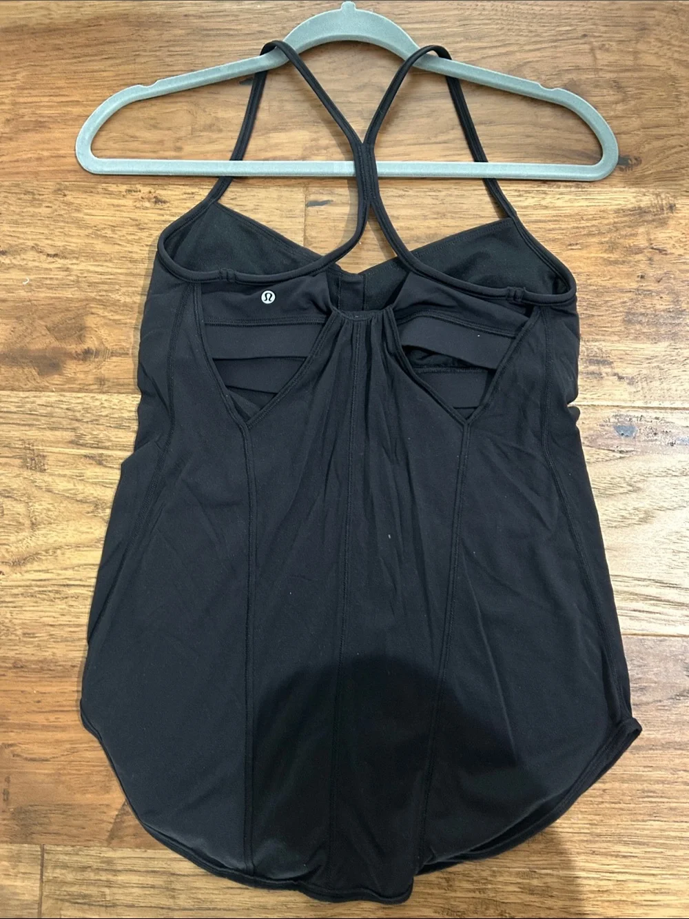 lululemon athletica Black Strappy Open-Back Tank